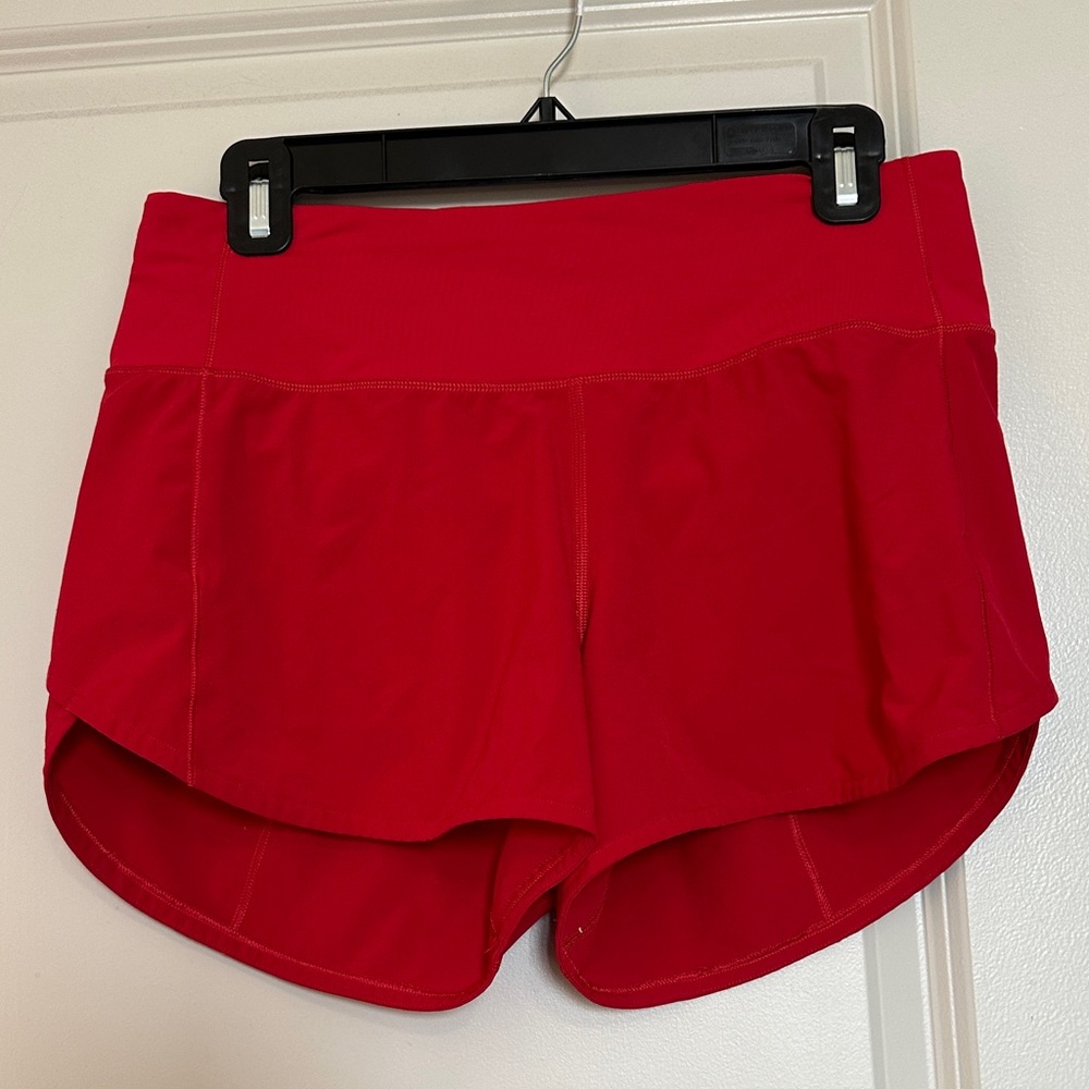 lululemon Vibrant Red Athletic Shorts